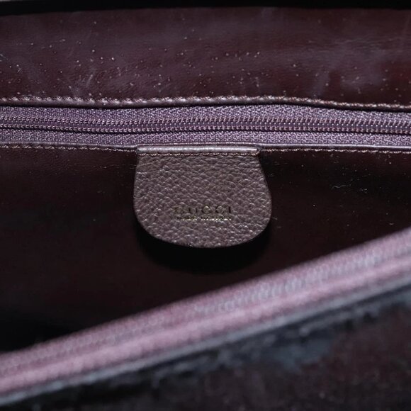GUCCI Bamboo Hand Bag Suede Brown Gold 002 - Picture 12 of 16